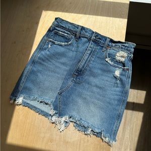 abercrombie & fitch high waisted denim mini skirt